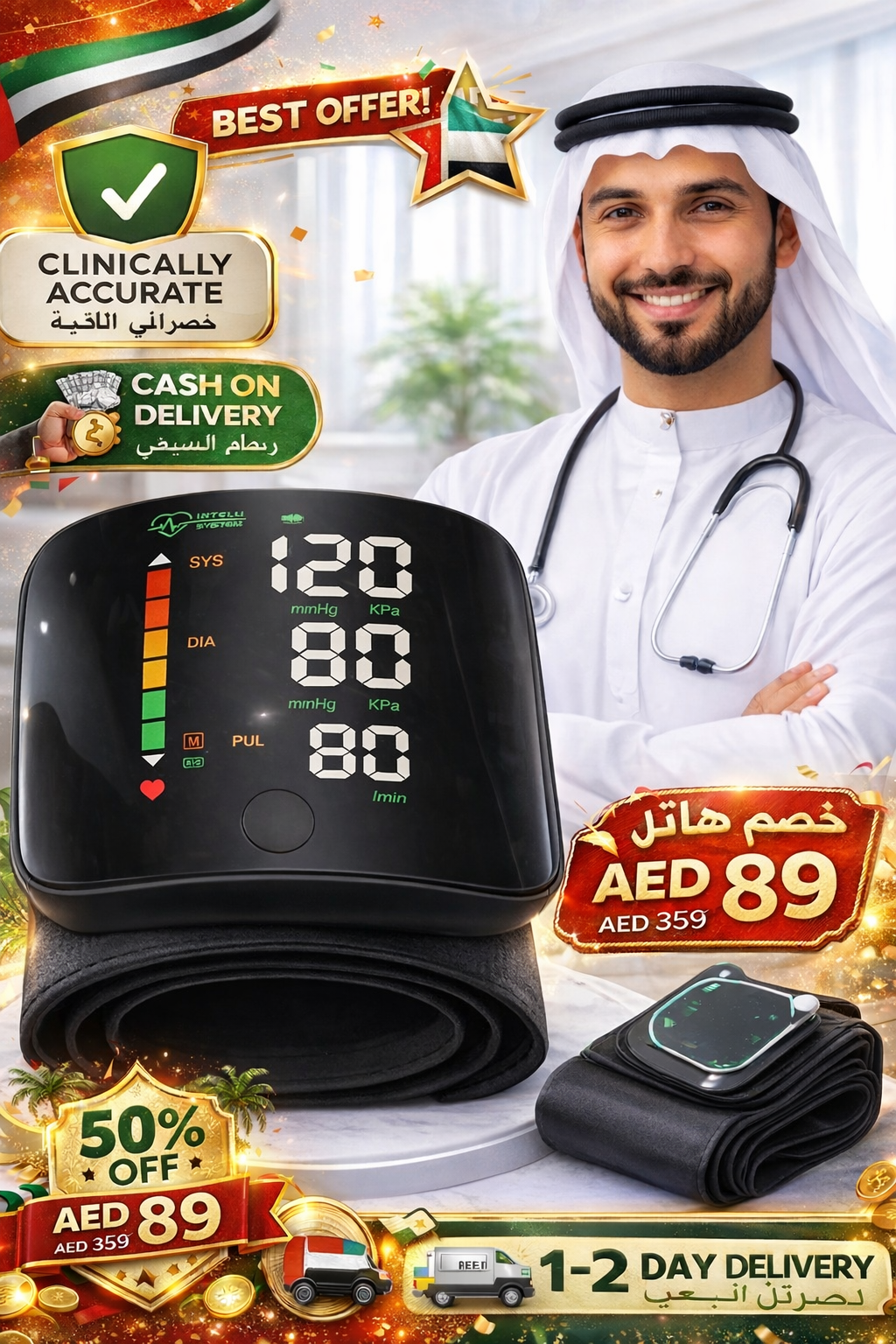 Rechargeable™ Blood Pressure Monitor ! LED Mini Portable Display