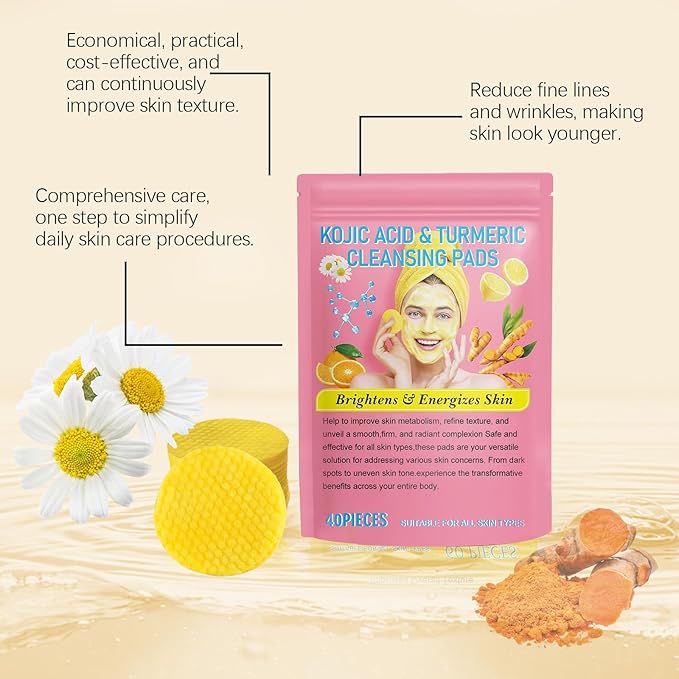 40 pieces per pack Turmeric Acid Cleaning Pads
